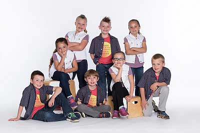 Group of young boy and girl dancers