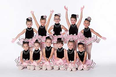 Group of young ballerinas