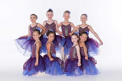 Group of young femal ballerinas